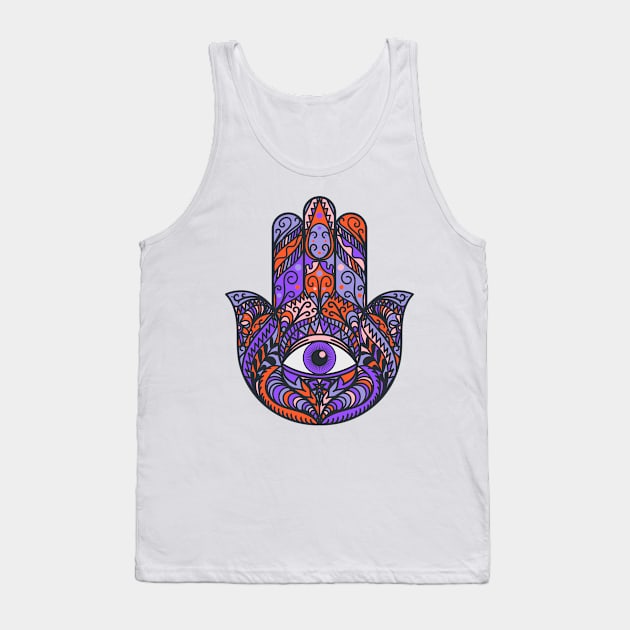 Hamsa Fatima Hand Tank Top by Relaxing Positive Vibe